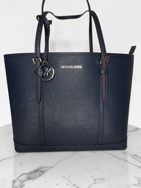 Michael Kors Navy Leather Tote